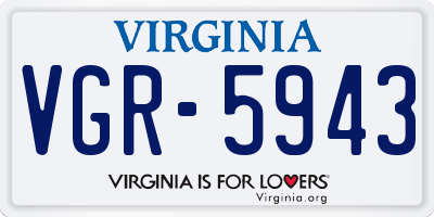 VA license plate VGR5943