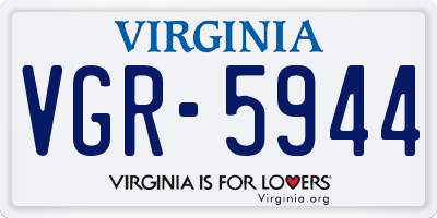 VA license plate VGR5944