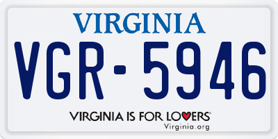 VA license plate VGR5946
