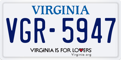 VA license plate VGR5947