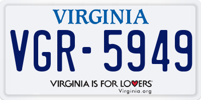 VA license plate VGR5949