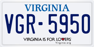 VA license plate VGR5950