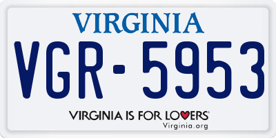 VA license plate VGR5953