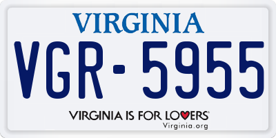 VA license plate VGR5955