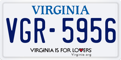 VA license plate VGR5956
