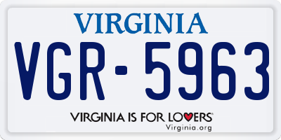 VA license plate VGR5963