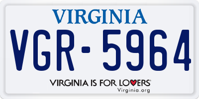 VA license plate VGR5964