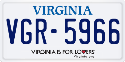 VA license plate VGR5966