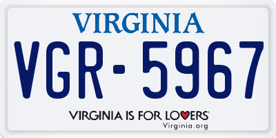 VA license plate VGR5967
