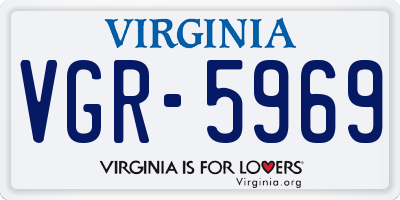 VA license plate VGR5969