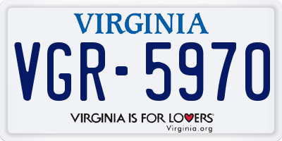 VA license plate VGR5970