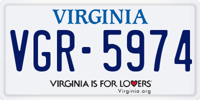 VA license plate VGR5974