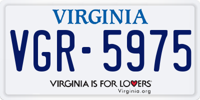 VA license plate VGR5975