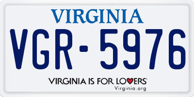 VA license plate VGR5976