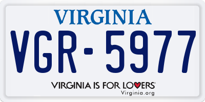 VA license plate VGR5977