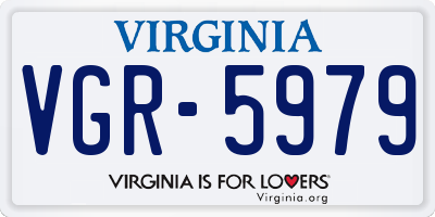 VA license plate VGR5979