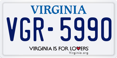 VA license plate VGR5990