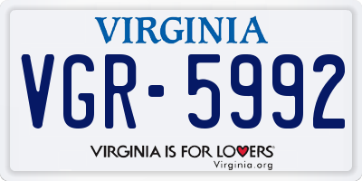VA license plate VGR5992