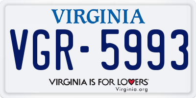 VA license plate VGR5993