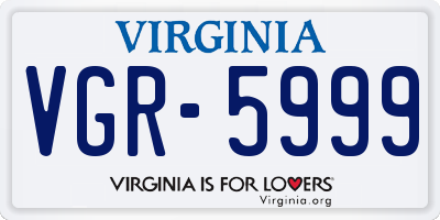 VA license plate VGR5999
