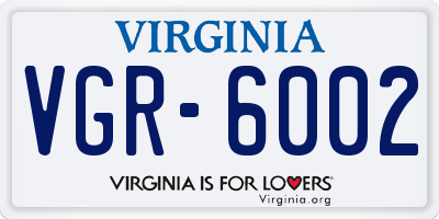 VA license plate VGR6002