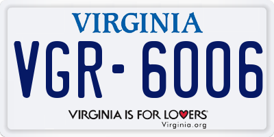 VA license plate VGR6006