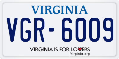 VA license plate VGR6009