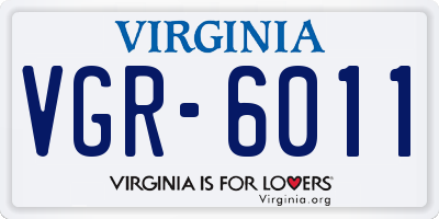 VA license plate VGR6011