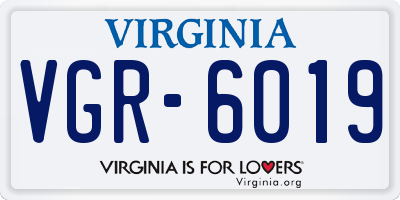 VA license plate VGR6019