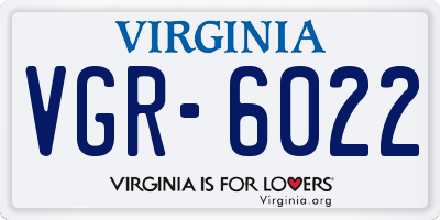 VA license plate VGR6022