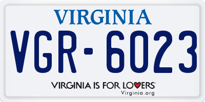 VA license plate VGR6023
