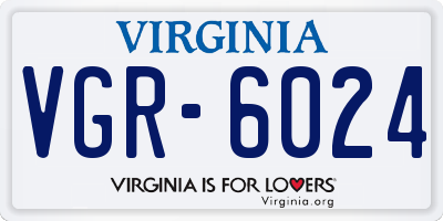 VA license plate VGR6024