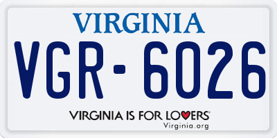 VA license plate VGR6026