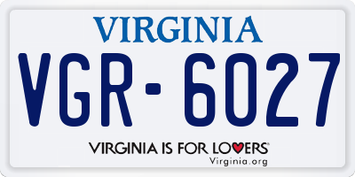 VA license plate VGR6027
