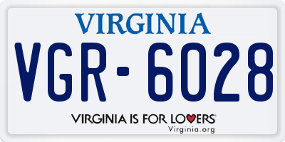 VA license plate VGR6028