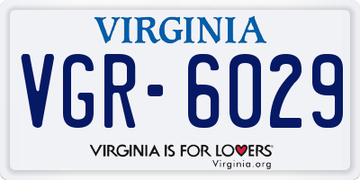 VA license plate VGR6029