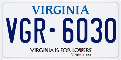 VA license plate VGR6030