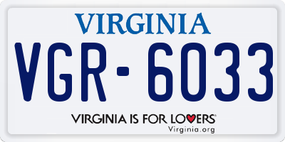 VA license plate VGR6033