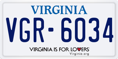 VA license plate VGR6034