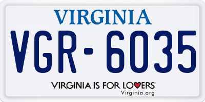 VA license plate VGR6035