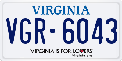 VA license plate VGR6043