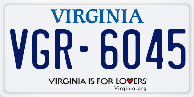 VA license plate VGR6045
