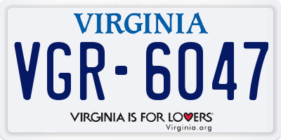 VA license plate VGR6047