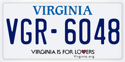 VA license plate VGR6048