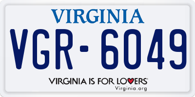 VA license plate VGR6049