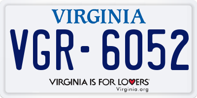 VA license plate VGR6052