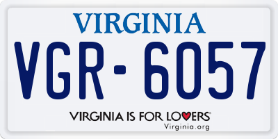 VA license plate VGR6057