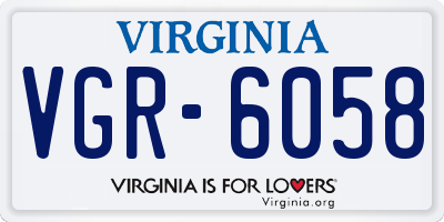 VA license plate VGR6058