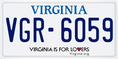 VA license plate VGR6059