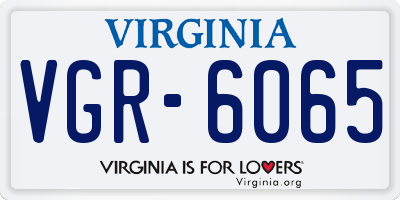 VA license plate VGR6065